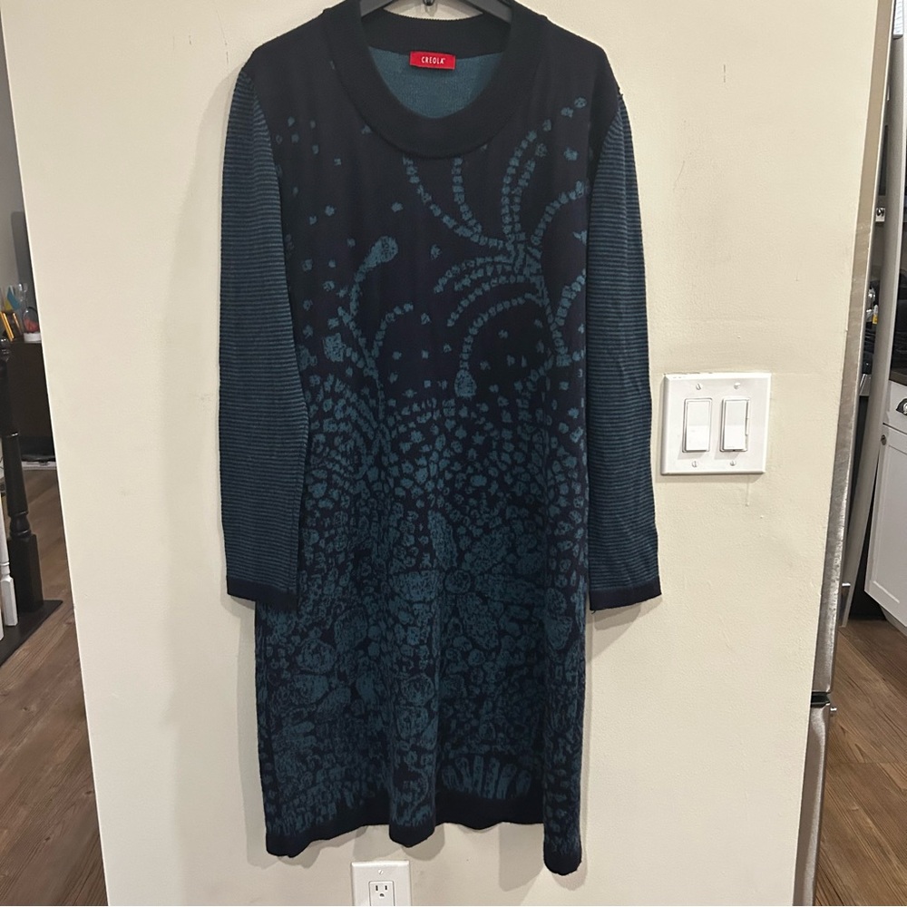 Creola wool Patterned Sweater Dress. Size L/XL.